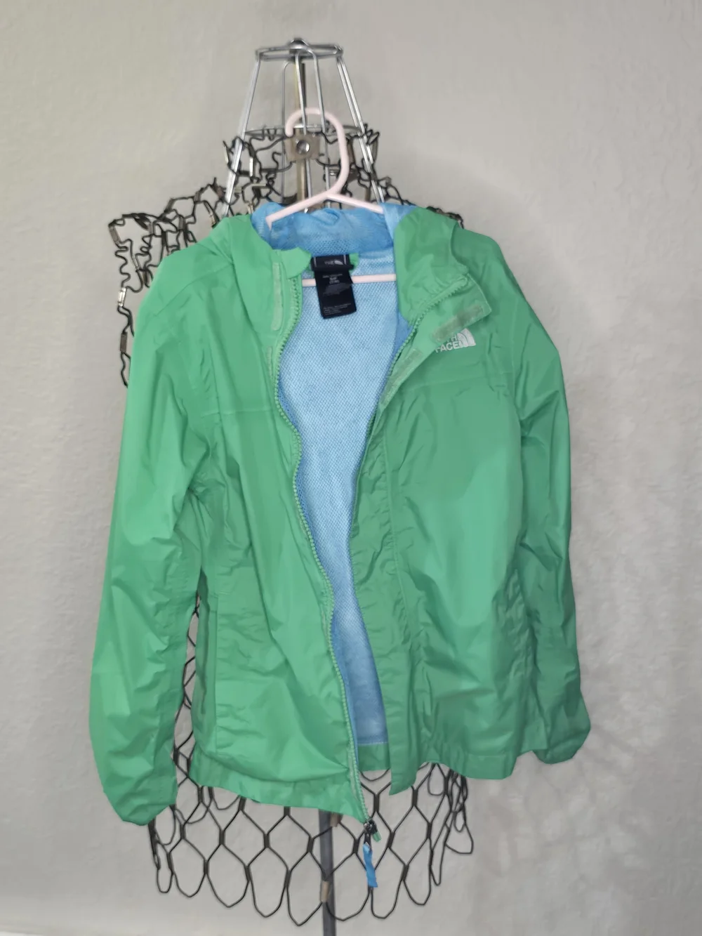 The North Face Kids' Bright Green Hooded Rain Jacket